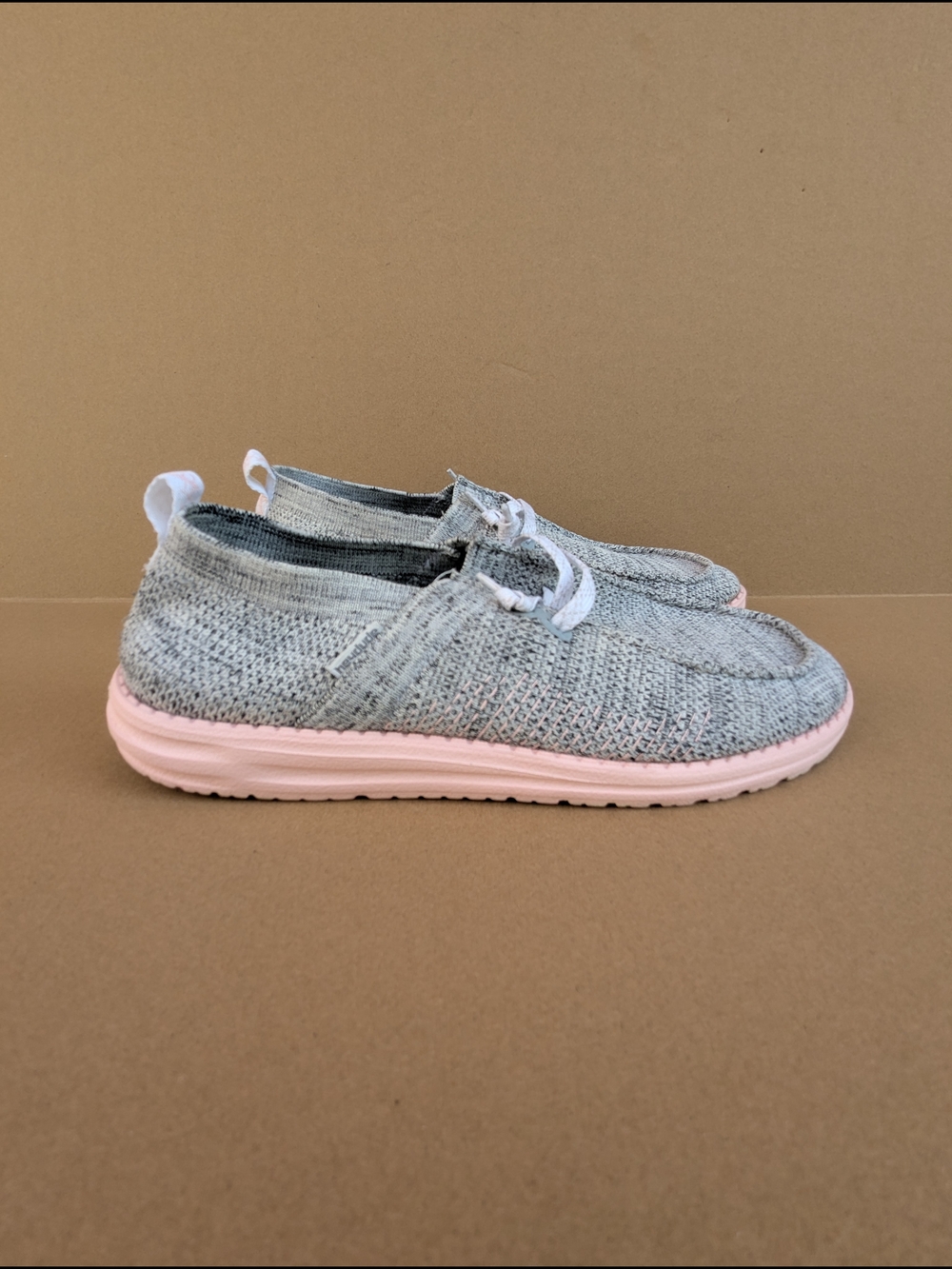 Heydude Wendy Halo Slip On Shoes Stretch Grey Pink Comfy Casual Women's Sz 10